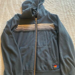 Aviator Nation 5 Stripe Zip up Hoodie Size Medium